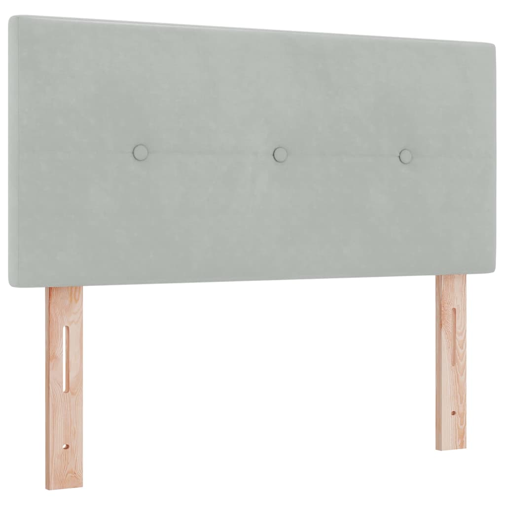 Headboard with LED Strip Lights Light Grey 100 cm Velvet